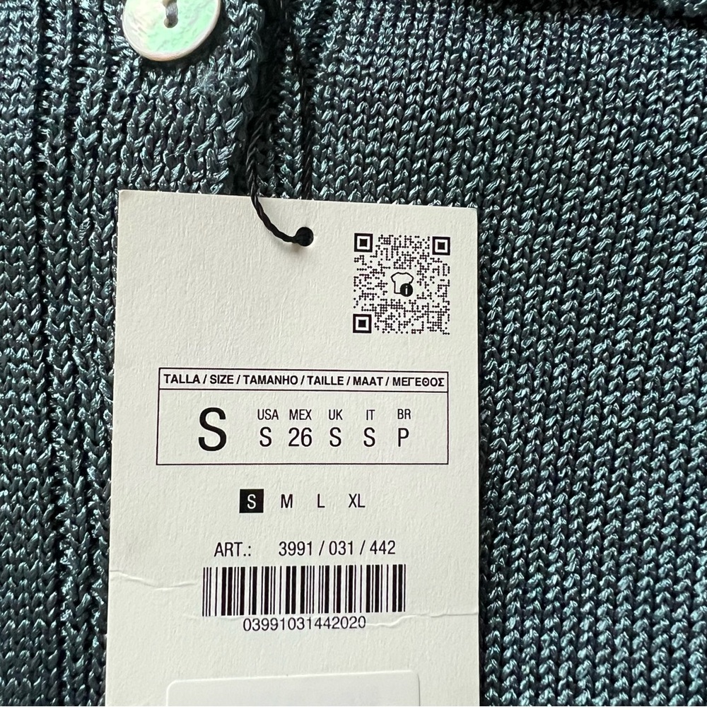 Zara women's Blue Knit Shirt size S - Picture 5 of 6